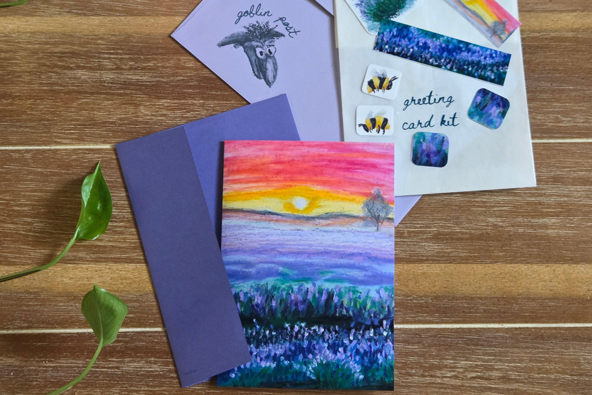 Lavender Field Greeting Card Kit